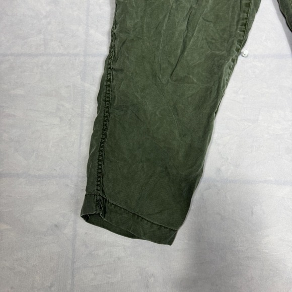 Loft Womens Cropped Jogger Pants Olive Green Drawstring Waist Pockets Size MP - Picture 11 of 16